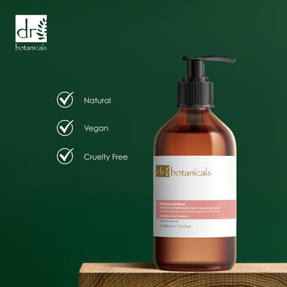 Dr Botanicals Moroccan Rose Hand & Face Cleansing Wash 500ml Twin Value Savings Pack - skinChemists