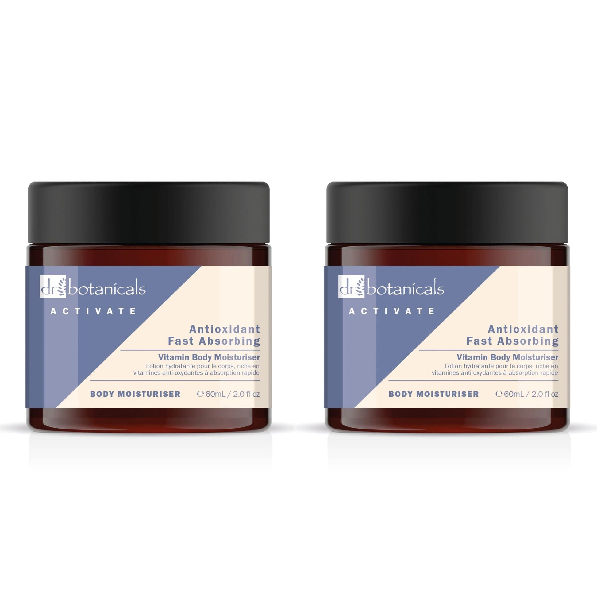 Dr Botanicals Activate Anti-Oxidant Fast Absorbing Vitamin Body Moisturiser 60ml Twin Value Savings Pack - skinChemists