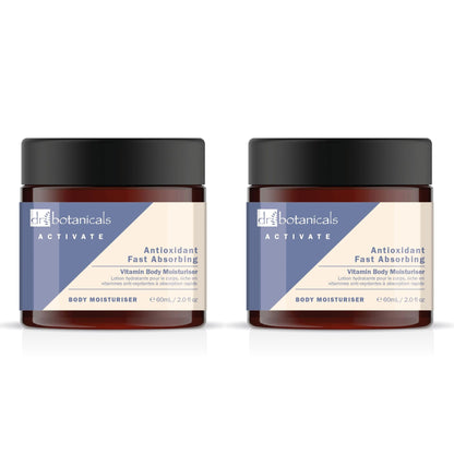 Dr Botanicals Activate Anti-Oxidant Fast Absorbing Vitamin Body Moisturiser 60ml Twin Value Savings Pack - skinChemists