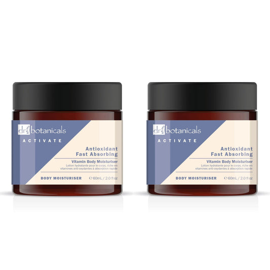 Dr Botanicals Activate Anti-Oxidant Fast Absorbing Vitamin Body Moisturiser 60ml Twin Value Savings Pack