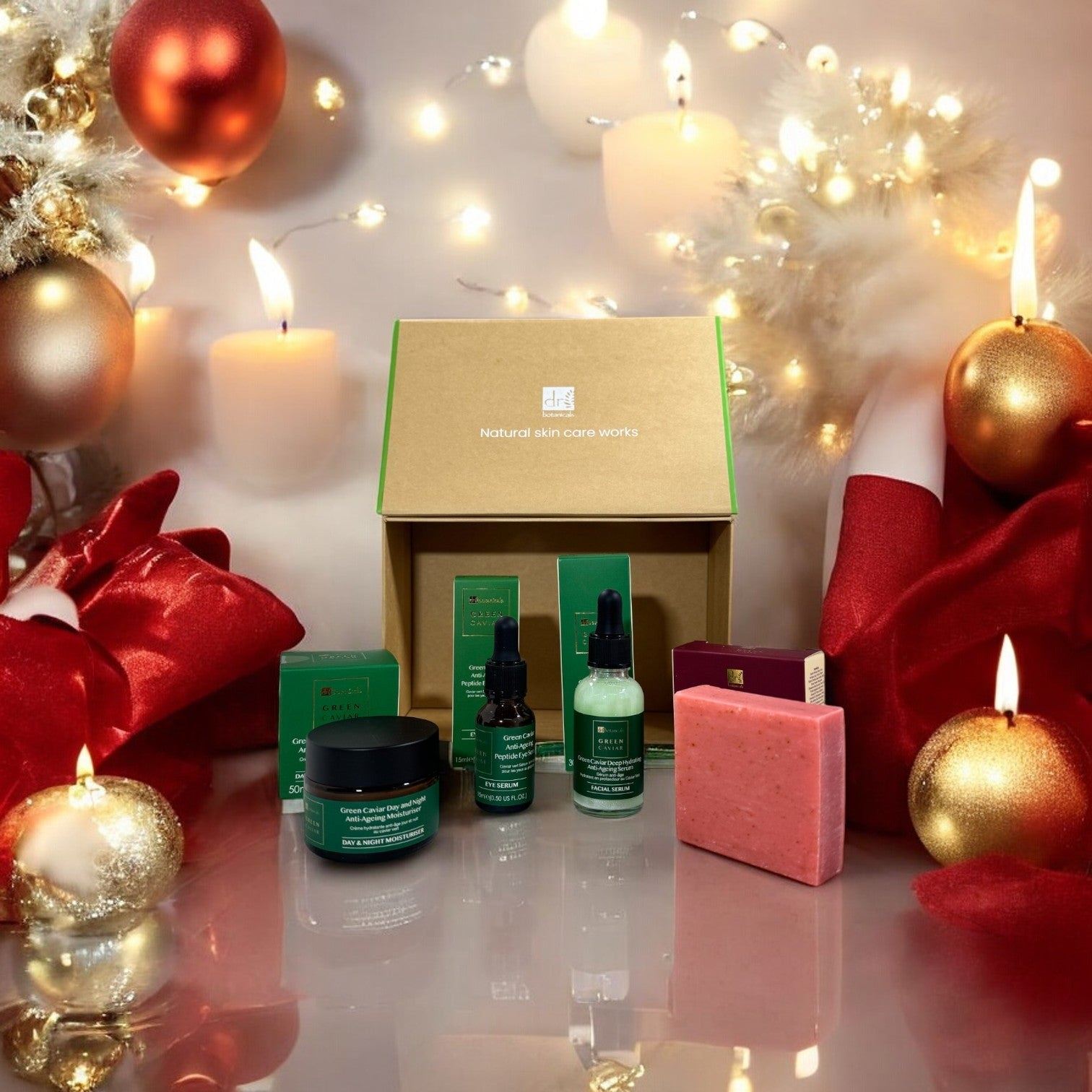Dr Botanicals Anti-Ageing Green Caviar Morning Skincare Christmas Gift Set - skinChemists