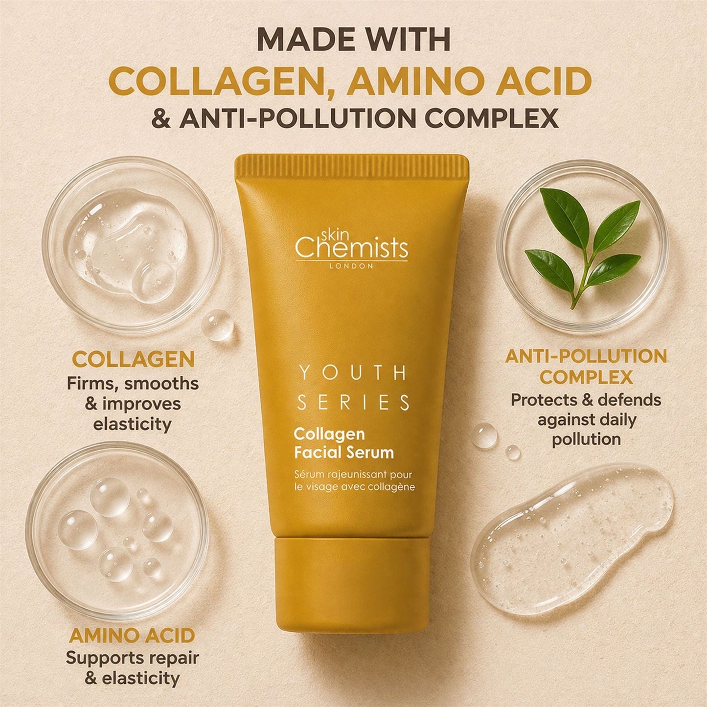2% Collagen Facial Serum 30ml (Vegan) - skinChemists