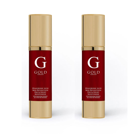 Gold Serums Hyaluronic Acid Skin Revolution Day & Night Moisturiser 50ml Twin Value Savings Pack