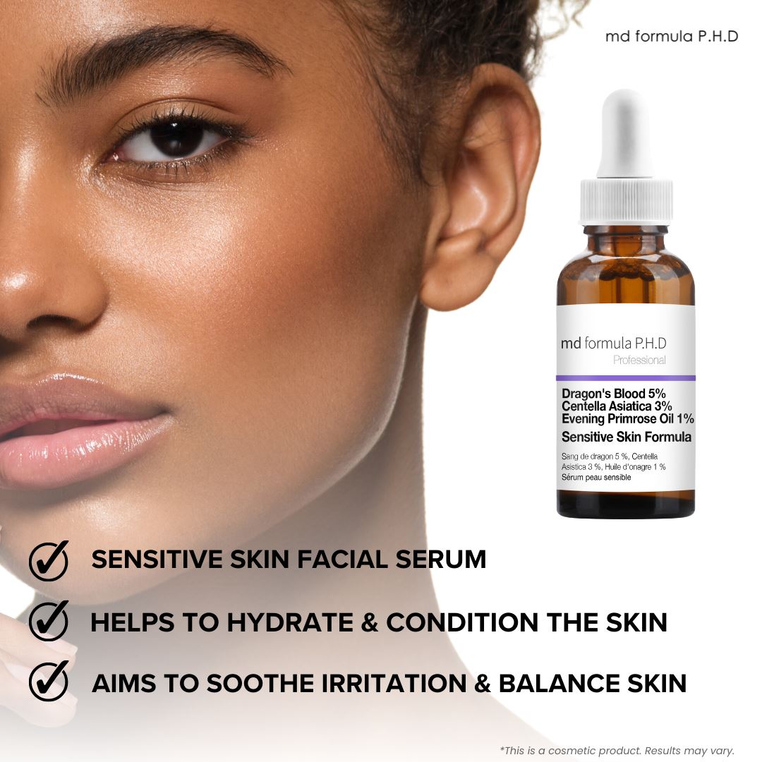 Sensitive Skin Serum Dragon's Blood 5%, Centella Asistica 3%, Evening Primrose Oil 1% 30ml - skinChemists