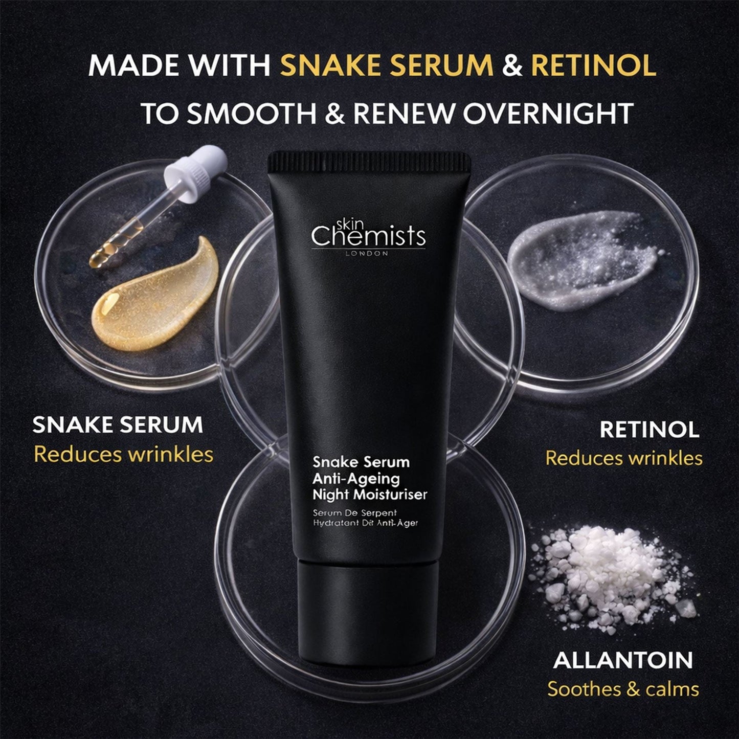 skinChemists Snake Serum Anti-Ageing Night Moisturiser 50ml Duo Set