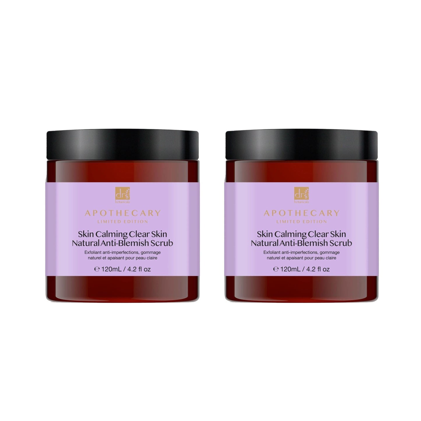 Dr Botanicals Skin Calming Clear Skin Natural Anti-Blemish Scrub 120ml Twin Value Savings Pack - skinChemists