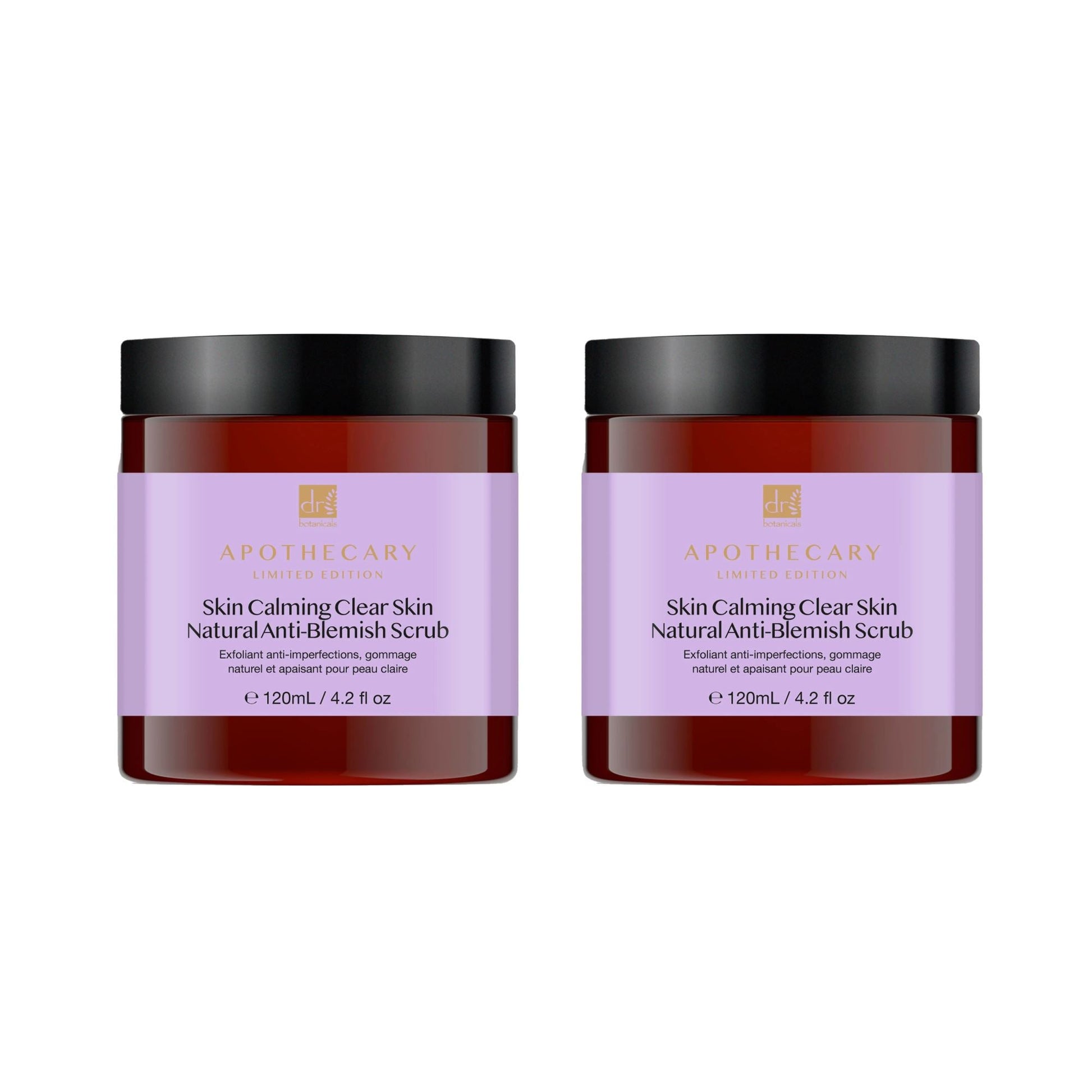 Dr Botanicals Skin Calming Clear Skin Natural Anti-Blemish Scrub 120ml Twin Value Savings Pack - skinChemists