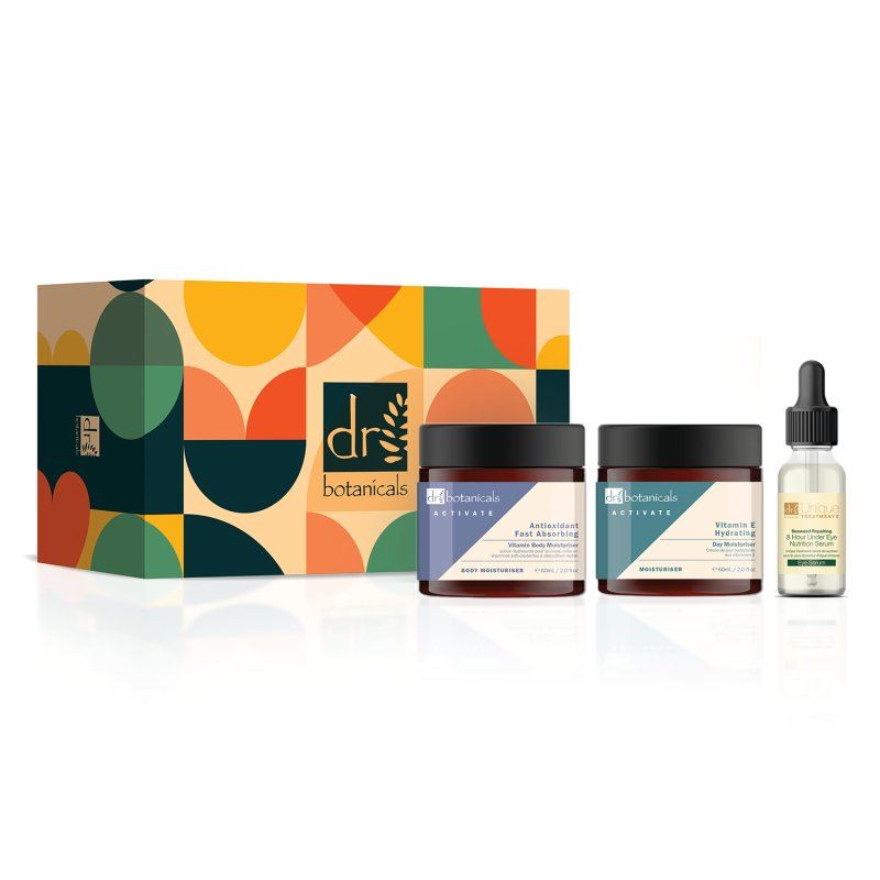 Dr Botanicals Antioxidant Body Moisturiser, Vitamin E Day Moisturiser & Seaweed Serum - skinChemists