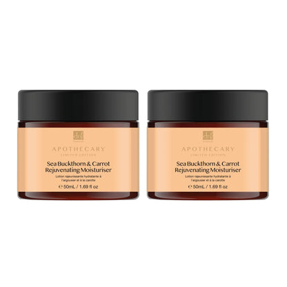 Dr Botanicals Sea Buckthorn & Carrot Rejuvenating Moisturiser 50ml Twin Value Savings Pack - skinChemists