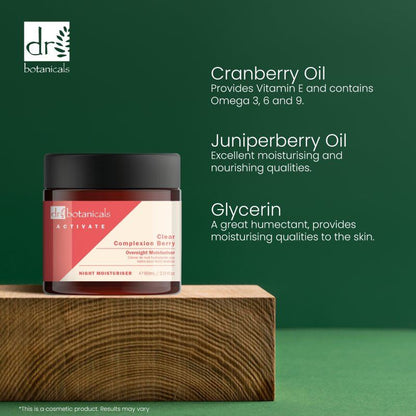 Activate Clear Complexion Berry Overnight Moisturiser 60ml