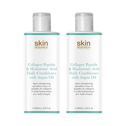 Skin Research Collagen Peptide & Hyaluronic Acid Daily Conditioner with Argan Oil 250ml Twin Value Savings Pack - skinChemists