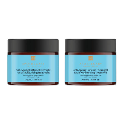 Dr Botanicals Anti-Ageing Caffeine Overnight Facial Moisturising Treatment 50ml Twin Value Savings Pack - skinChemists