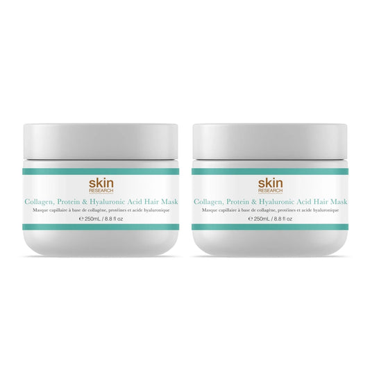 Skin Research Collagen, Protein & Hyaluronic Acid Hair Mask 250ml Twin Value Savings Pack