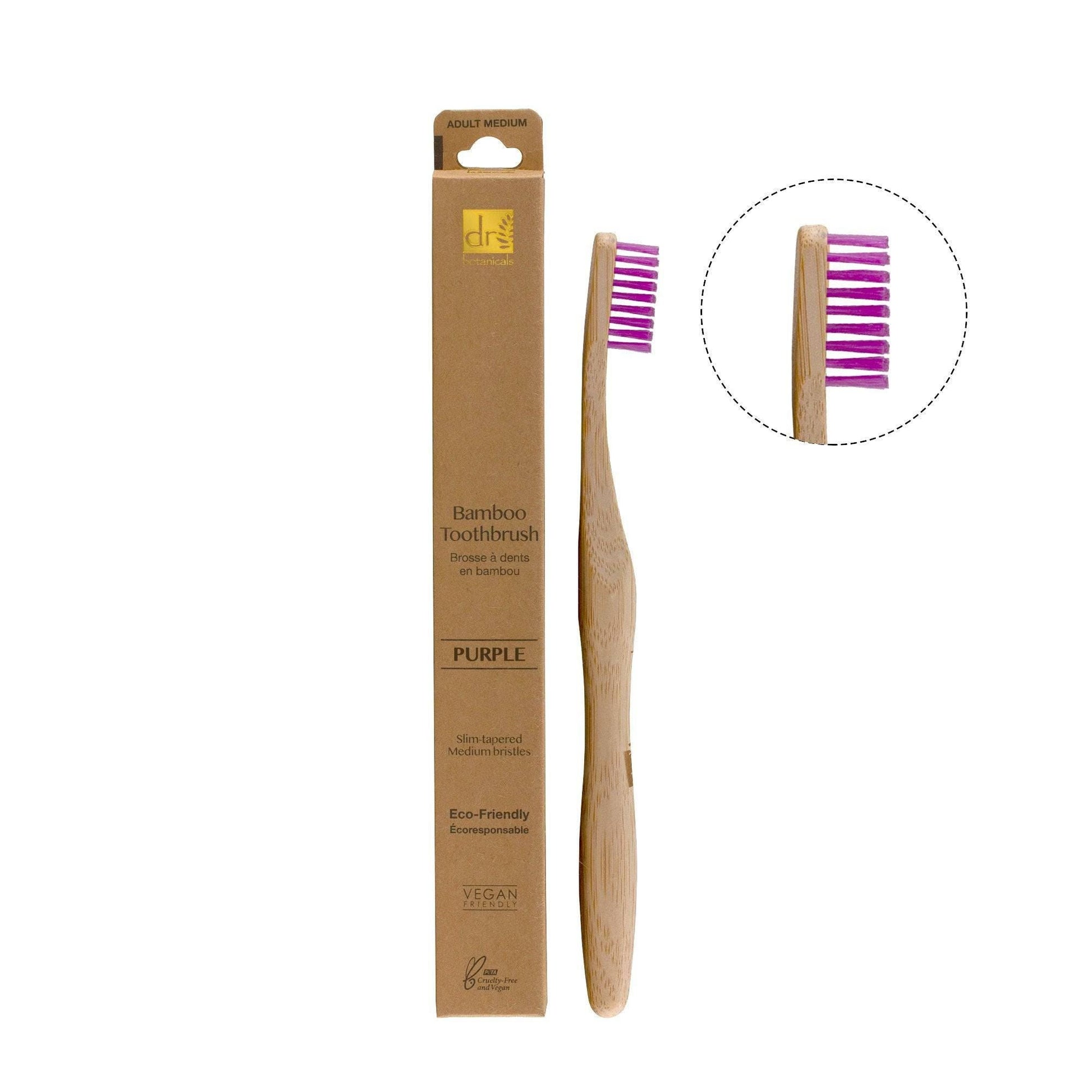 Dr Botanicals Bamboo Toothbrush Purple Twin Value Savings Pack - skinChemists
