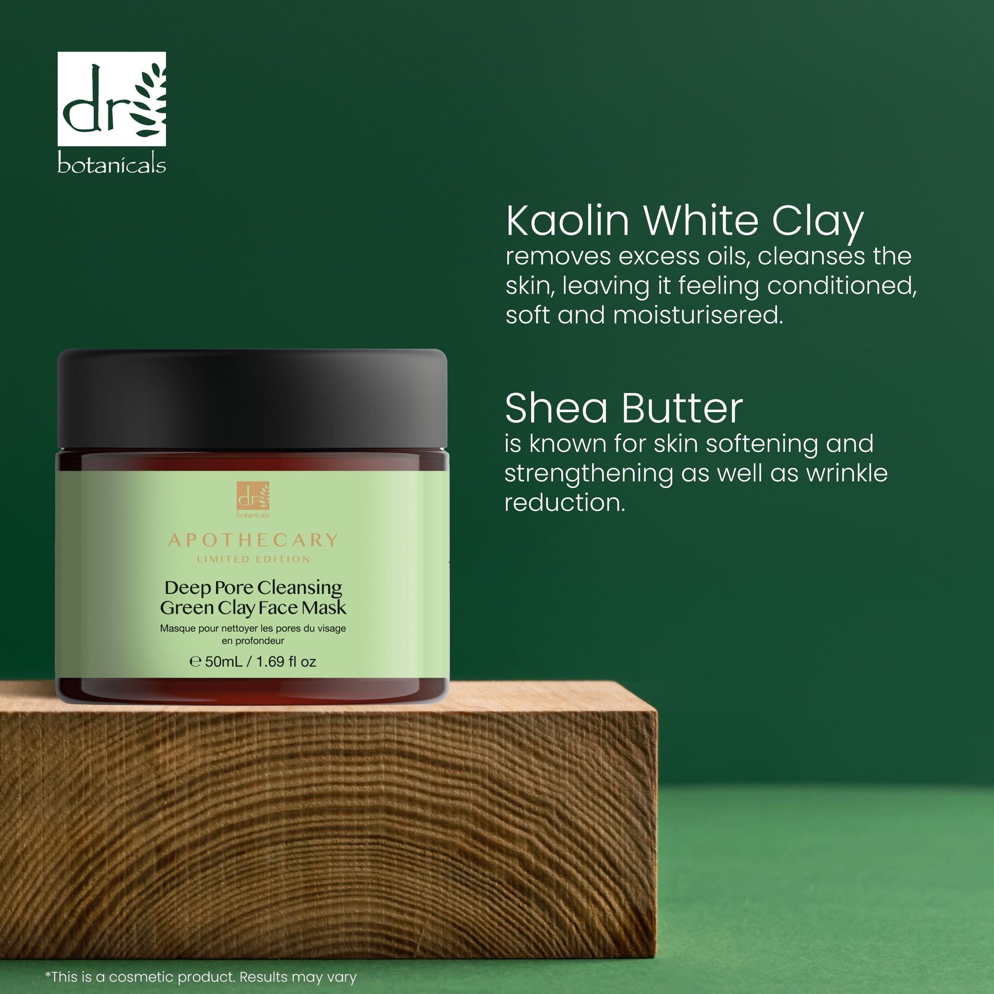 Dr Botanicals Deep Pore Cleansing Green Clay Face Mask 50ml Twin Value Savings Pack - skinChemists