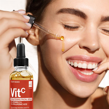 Dr Botanicals Brightening Facial Serum | 5% Vitamin C & 2% Hyaluronic Acid | Brightening & Hydrating Formula