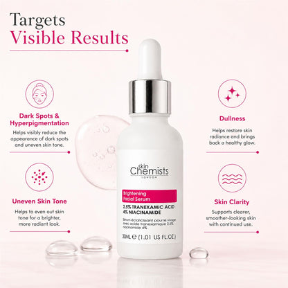 skinChemists Brightening Facial Serum with Tranexamic Acid 2.5% and Niacinamide 4% 30ml