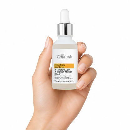 SkinChemists Blemish Prone Facial Serum 30ml — 2% Salicylic Acid, 3% Centella Asiatica Extract