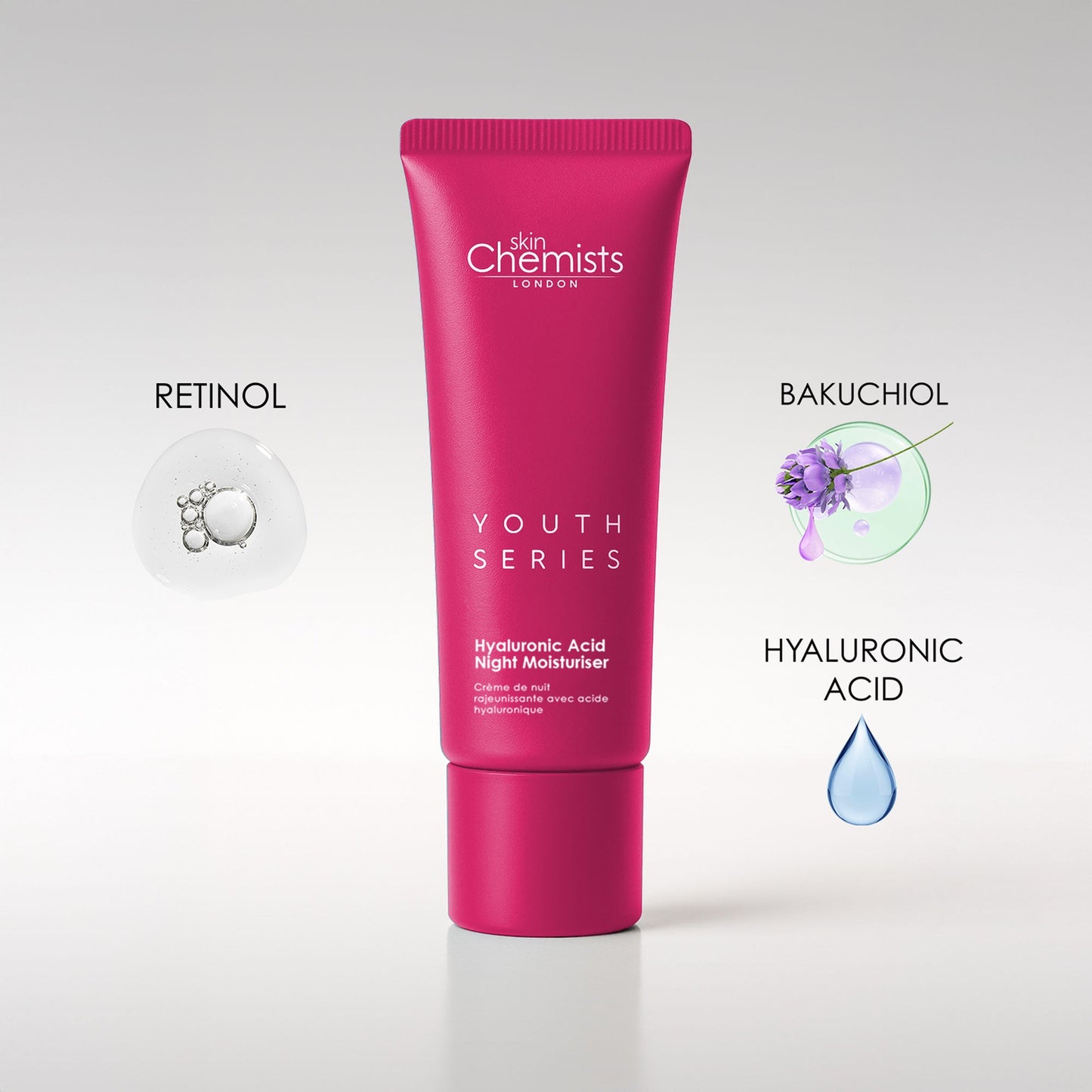 skinChemists Retinol Bakuchiol Night Moisturiser Anti-Aging Face Cream 50ml