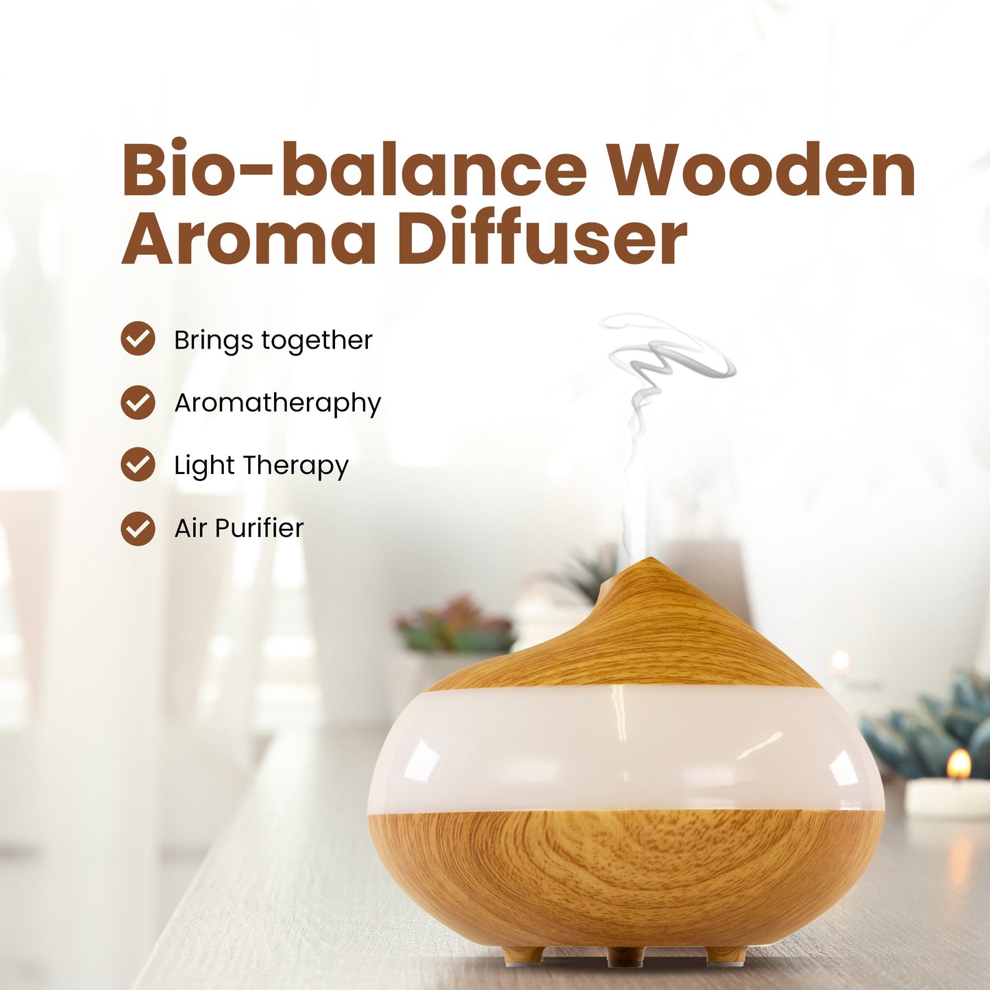 Deluxe Relaxation Eucalyptus Diffuser Kit with Sandalwood & Bergamot Candle