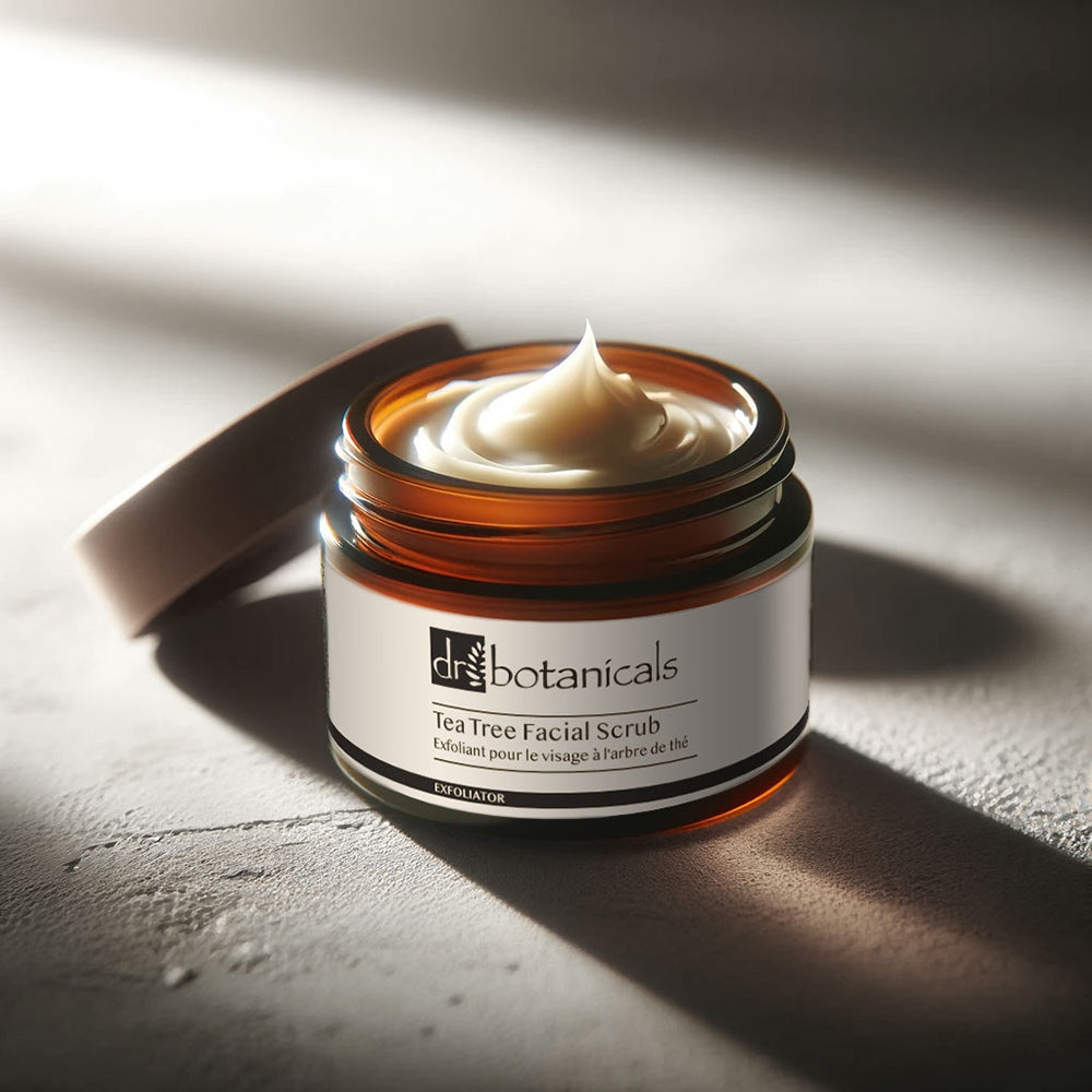 Anti-Ageing Tea Tree Facial Scrub + Facial Oil For Spots & Seaweed Face Moisturiser