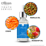 skinChemists Youth Series Dry Skin Serum 30ml Marulua Oil 4%, Q10 1%, Rosehip Oil 4%