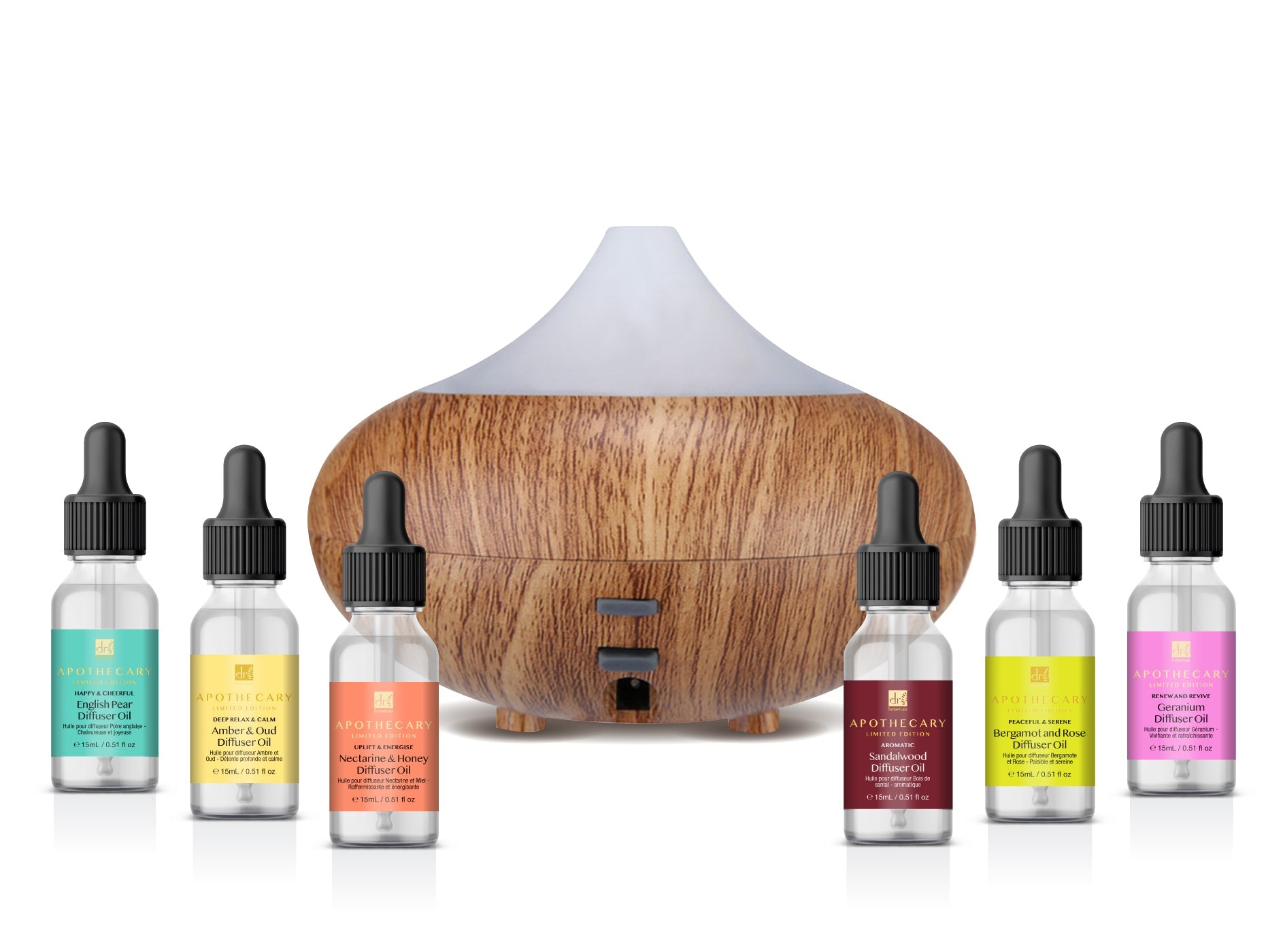 Wooden Aroma Diffuser + Oils Kit 6 pack