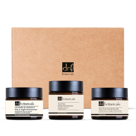 Tea Tree Facial Scrub Lavender & Vitamin C Day & Night Moisturiser Tea Tree Body Moisturiser