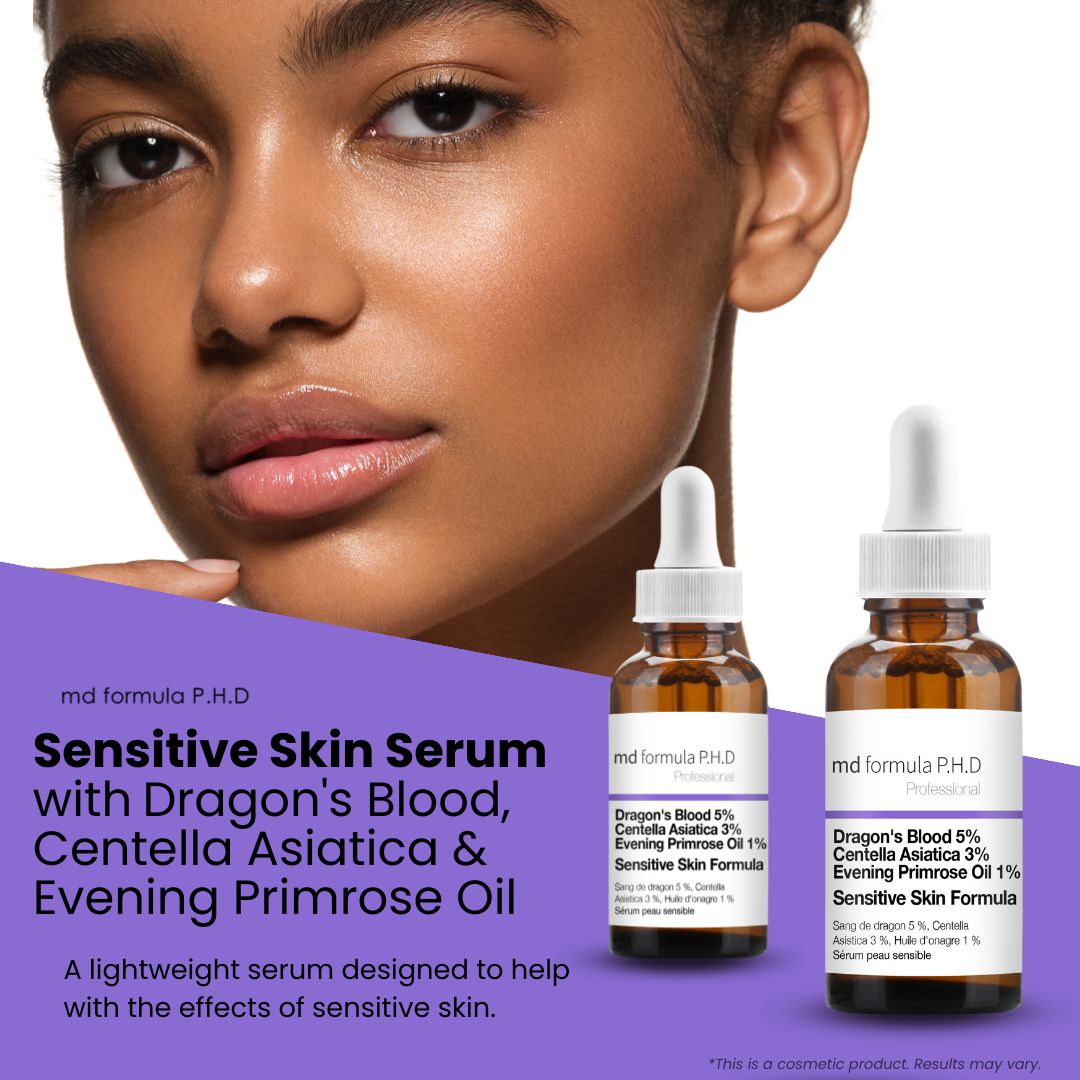 Sensitive Skin Serum Dragon's Blood 5%, Centella Asiatica 3%, Evening Primrose Oil 1% 30ml Twin Value Savings Pack