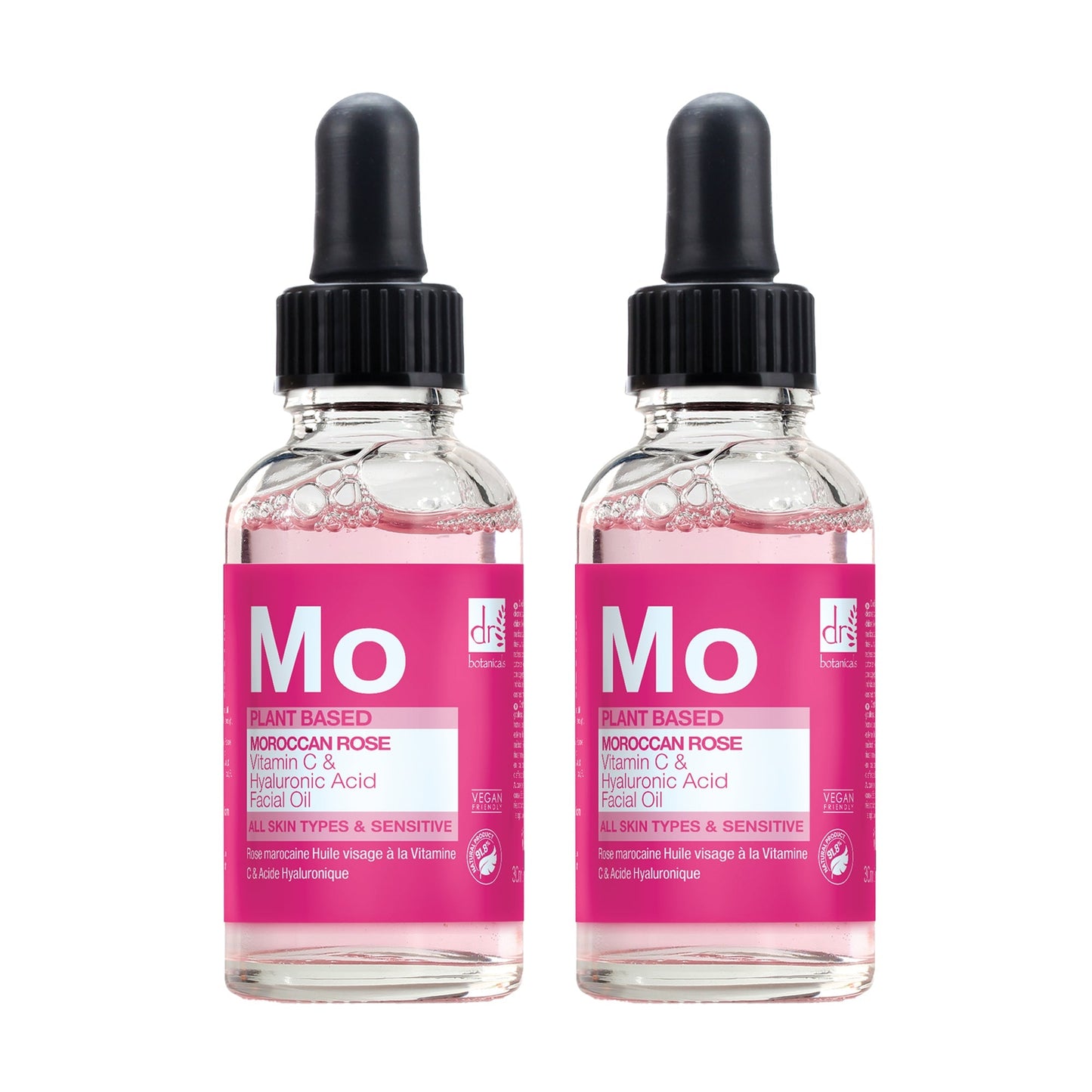 Moroccan Rose Facial Oil with Hyaluronic Acid & Vitamin C 15ml x 2 Duo Pack