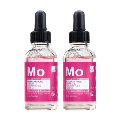 Moroccan Rose Facial Oil with Hyaluronic Acid & Vitamin C 15ml x 2 Duo Pack
