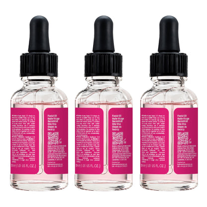 Moroccan Rose Facial Oil with Hyaluronic Acid & Vitamin C 30ml | 3-Pack