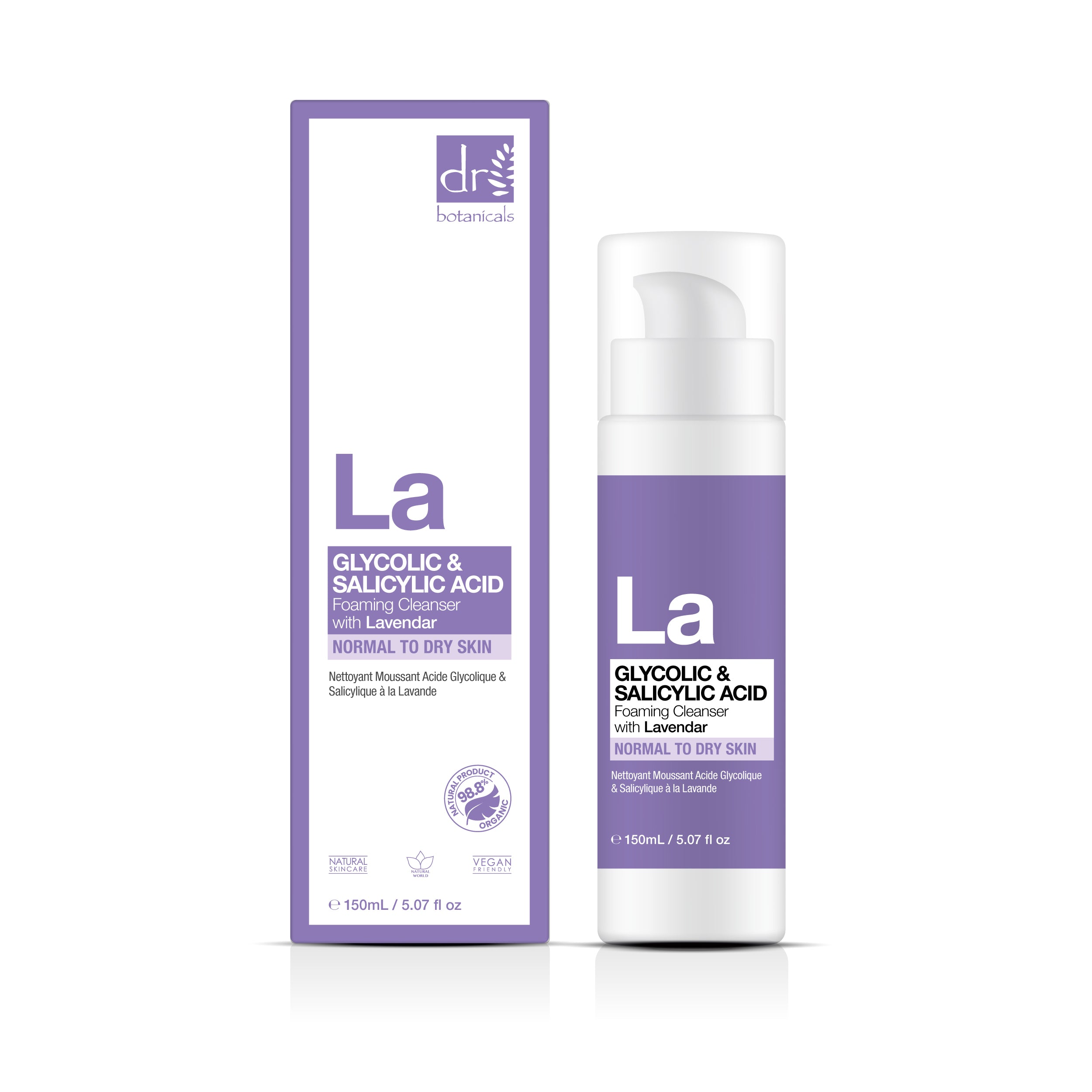 Glycolic & Salicylic Acid Foaming Cleanser with Lavender