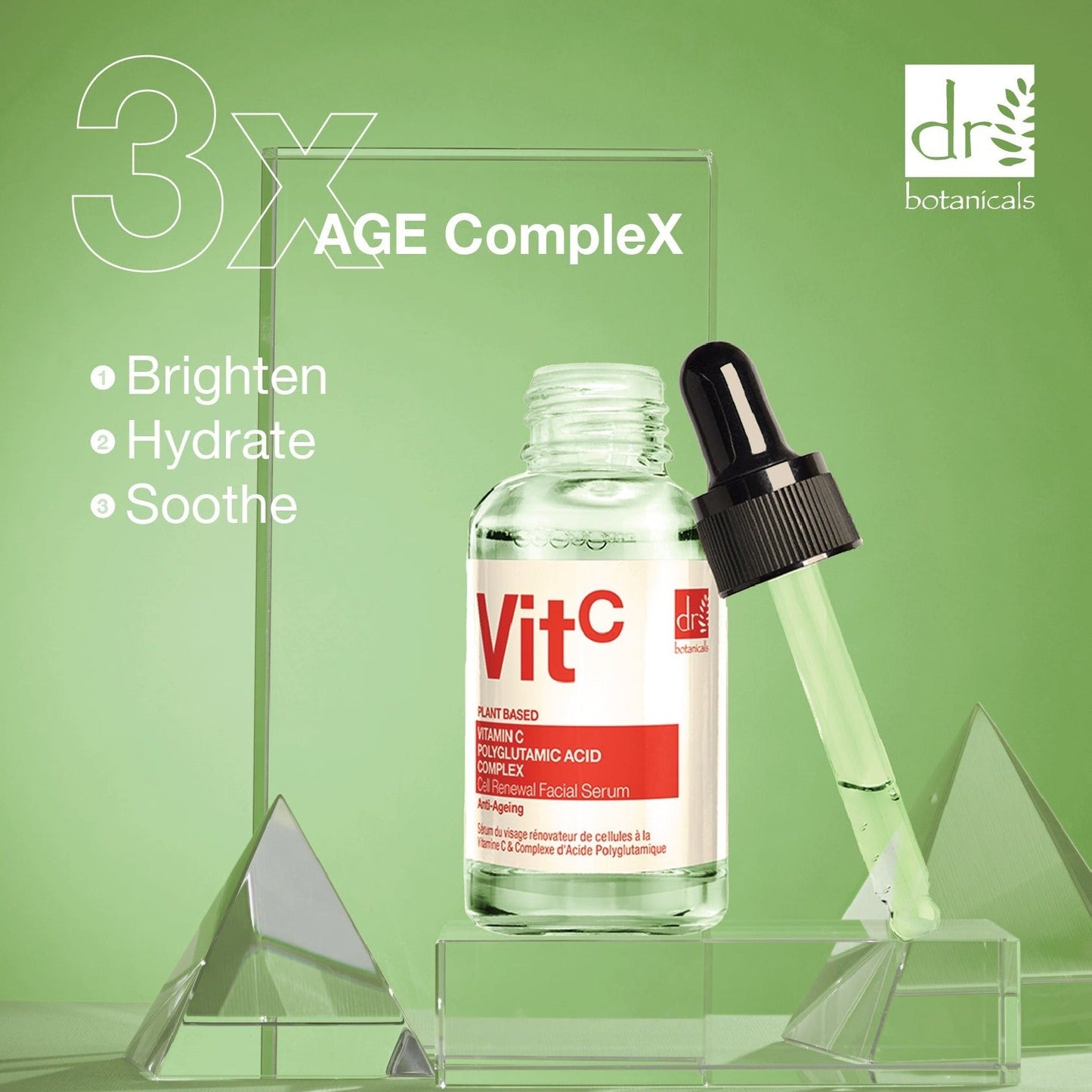 Vitamin C 3% & Polyglutamic Acid Complex 1% & Brightening Facial Serum 30ml
