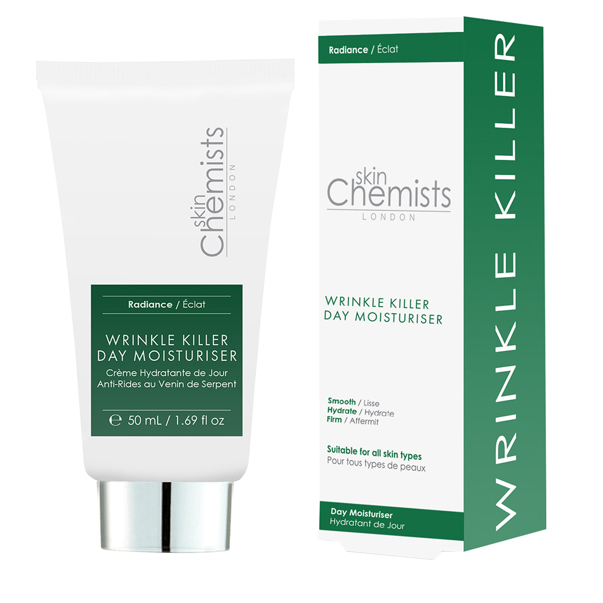 skinChemists Anti-Ageing Wrinkle Killer Day Moisturiser 50ml Shorted Date Pack of 4 - skinChemists