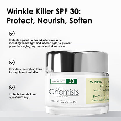 Wrinkle Killer Sun Protection Day Moisturiser SPF 30 60ml