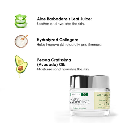Wrinkle Killer Sun Protection Day Moisturiser SPF 50 60ml