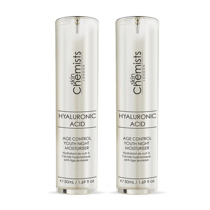 Hyaluronic Acid Age Control Youth Night Moisturiser 50ml Twin Value Savings Pack