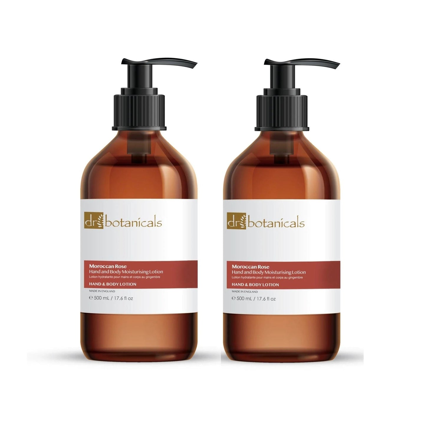 Dr Botanicals Moroccan Rose Hand & Body Moisturising Lotion 500ml Twin Value Savings Pack - skinChemists