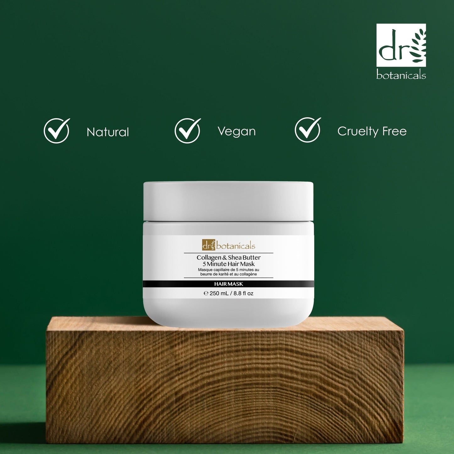 Dr Botanicals Collagen & Shea Butter 5 Minute Hair Mask 250ml Twin Value Savings Pack - skinChemists