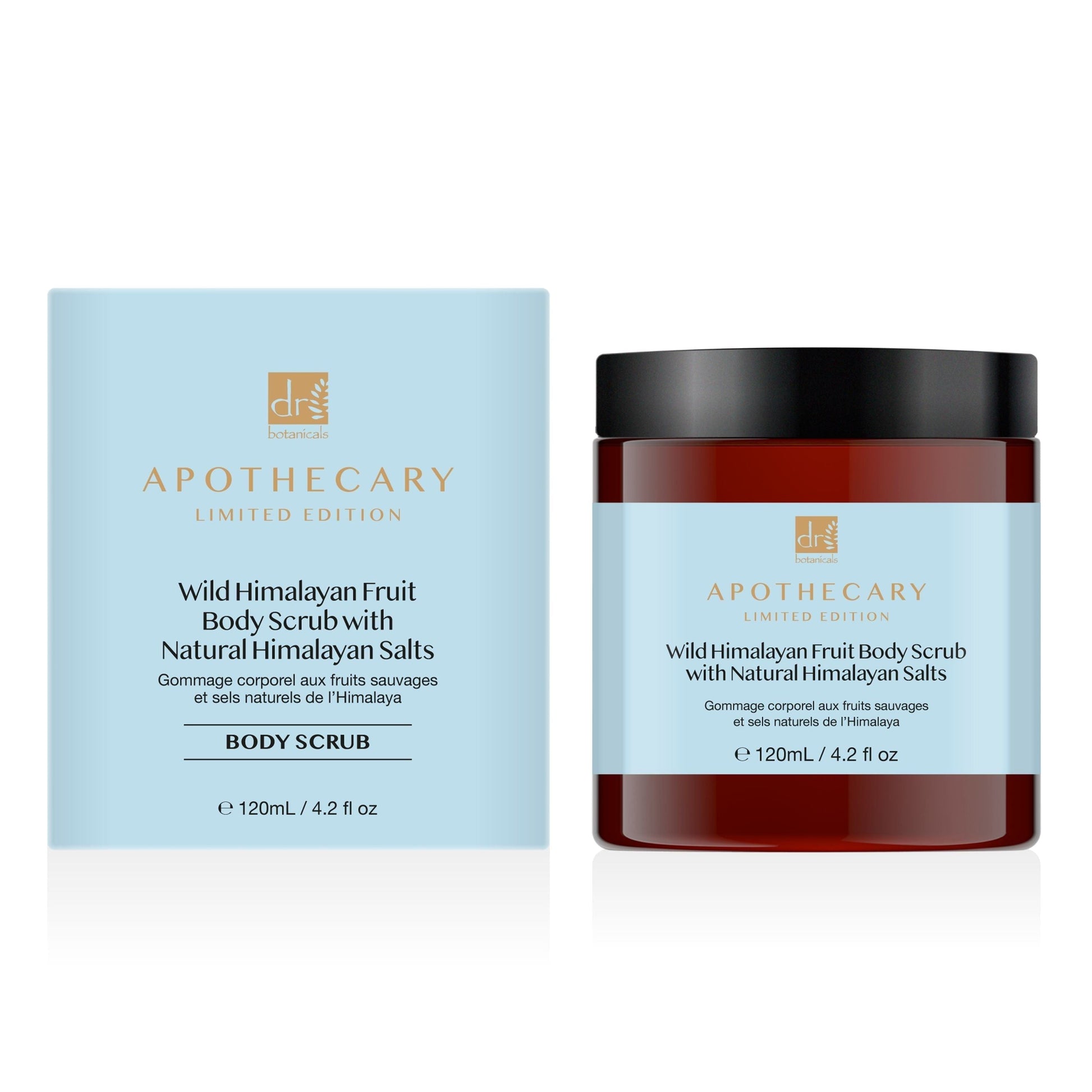 Dr Botanicals Wild Himalayan Fruit Body Scrub with Natural Himalayan Salts 120ml Twin Value Savings Pack - skinChemists