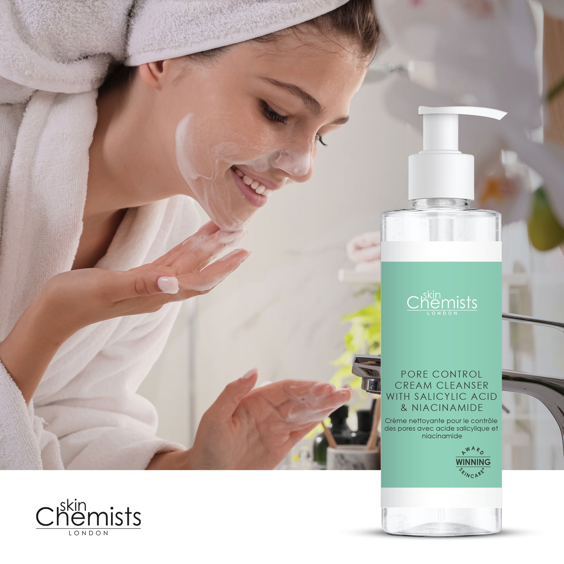 Pore Control Cream Cleanser with Salicylic Acid & Niacinamide 200ml - skinChemists