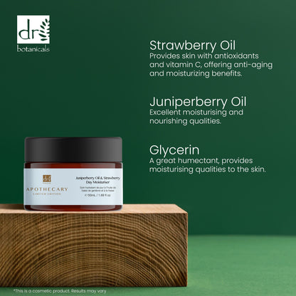 Dr Botanicals Juniperberry Oil & Strawberry Day Moisturiser 50ml Twin Value Savings Pack - skinChemists