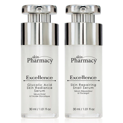 K2 SP Excellence Glycolic Acid Skin Radiance Serum + Excellence Skin-Repairing Snail Serum- - skinChemists
