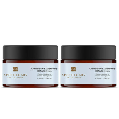 Dr Botanicals Cranberry Oil & Juniperberry Oil Night Cream 50ml Twin Value Savings Pack - skinChemists