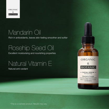 Mandarin Orange Correcting Facial Serum - 30ml - Brightening & Hydrating with Vitamin C, Aloe Vera, & Sea Buckthorn for Radiant, Even-Toned Skin - skinChemists