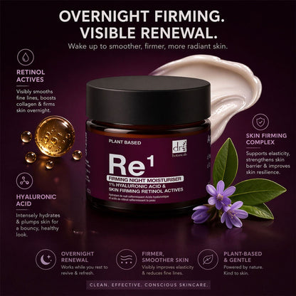 Dr Botanicals Retinol Night Cream | Retinol Actives & 1% Hyaluronic Acid | Overnight Hydration | 60ml