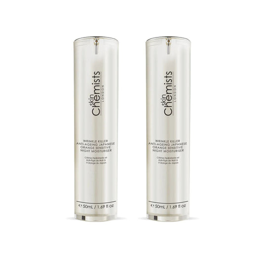 skinChemists Wrinkle Killer Anti-Ageing Japanese Orange Sensitive Night Moisturiser 50ml Twin Value Savings Pack