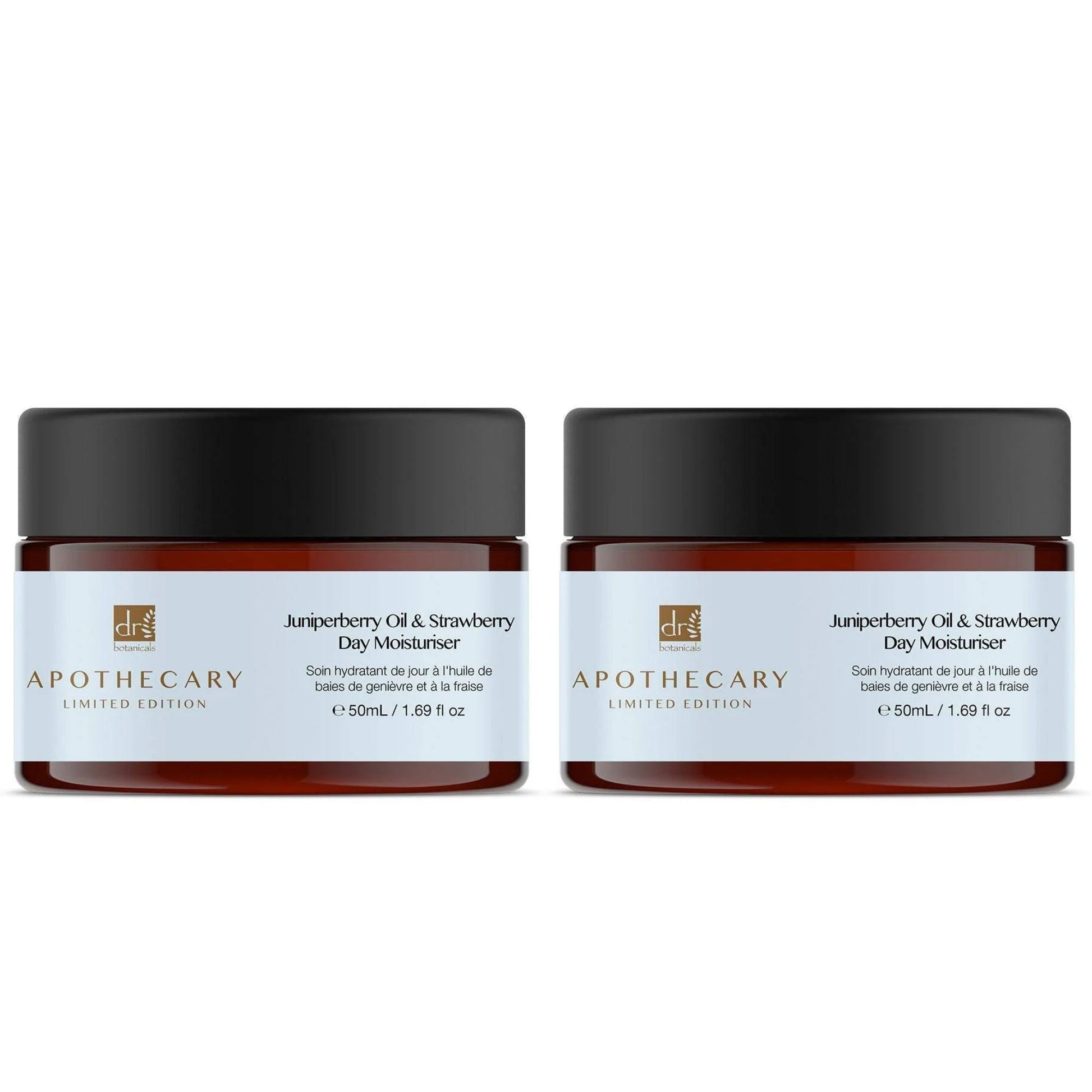 Dr Botanicals Juniperberry Oil & Strawberry Day Moisturiser 50ml Twin Value Savings Pack - skinChemists