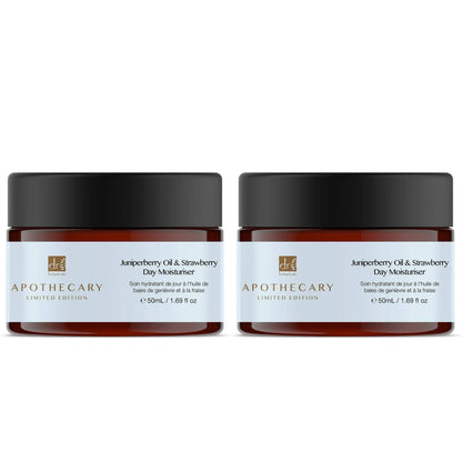 Dr Botanicals Juniperberry Oil & Strawberry Day Moisturiser 50ml Twin Value Savings Pack - skinChemists